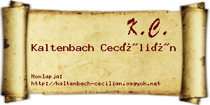 Kaltenbach Cecílián névjegykártya